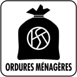 Autocollant ORDURES MENAGERES 10 x 10 cm