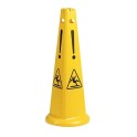 Panneau de sécurité conique en plastique jaune, h 93 cm