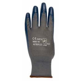 Gants de protection en tricot gris + paume en nitrile (taille 7/S)