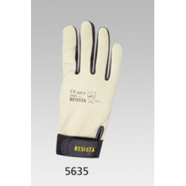 Gants en cuir beige et noir très confortables RESISTA-TECH 5635 XL/10