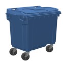 Container plastique 660 lt Bleu, 4 roues