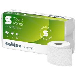 Papier WC recyclé Blanc 2 couches, 250 coupons (64 rouleaux) Ecolabel