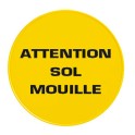 Panneau &quot;attention sol mouillé&quot; pour panneau sécurité conique