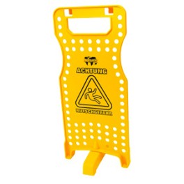Panneau de signalisation jaune avec attaches (DE/FR)