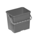 Seau plastique gris 6 lt avec anse grise IDEATOP ECOGREEN