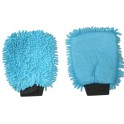 Gant microfibre ''SHAGGY'' double-face bleu (pi&egrave;ce)