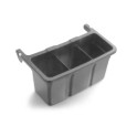 Bac lat&eacute;ral avec 3 compartiments pour panier porte-produits gris
