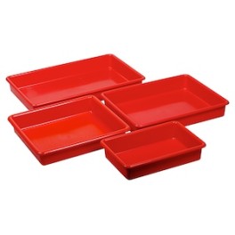Bac plastique rouge L
