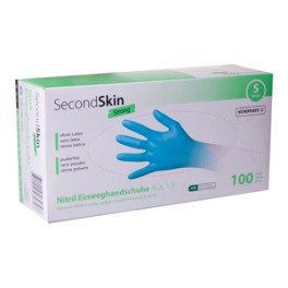 Gants sensitifs nitrile EN374 bleus non poudr&eacute;s S (100 p.) - SVG