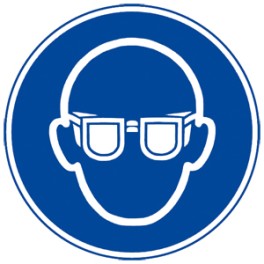Autocollant "Lunettes de protection obligatoires" (100 mm)