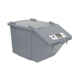 Bac plastique 45 LT gris avec couvercle (4 pi&egrave;ces)