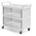 Chariot de service SILVER gris 3 &eacute;tag&egrave;res avec 3 fa&ccedil;ades