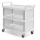 Chariot de service SILVER gris 3 étagères avec 3 façades