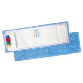 Frange microfibre &agrave; poches MICRO-ACTIVA bleue 40 cm ECOLABEL