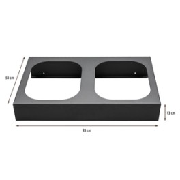 Base m&eacute;tal noire pour 2 collecteurs de d&eacute;chets 90 lt