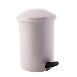 Poubelle WC &agrave; p&eacute;dale blanche 4.5 lt 