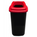 Collecteur de d&eacute;chets 28 lt (corps noir - couvercle rouge) *