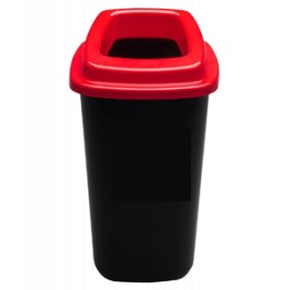 Collecteur de d&eacute;chets 28 lt (corps noir - couvercle rouge) *