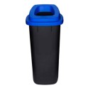 Collecteur de d&eacute;chets 90 lt (corps noir - couvercle bleu) *
