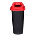 Collecteur de d&eacute;chets 90 lt (corps noir - couvercle rouge) *