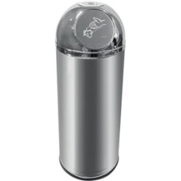 COLLECNET poubelle 52 lt avec cendrier (cuve inox, t&ecirc;te chrom&eacute;e)