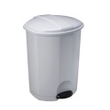Poubelle WC en plastique blanc &agrave; p&eacute;dale ESA, 18 litres
