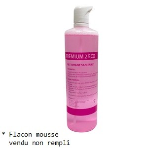 Flacon vide 600 ml PREMIUM N° 2 avec tête mousse blanche (pièce)