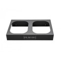 Base m&eacute;tal noire pour 2 collecteurs de d&eacute;chets 28 lt