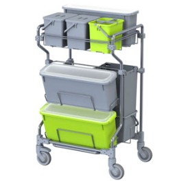 Chariot MICROTECH HR (vert/gris) + option couvercles seaux - ACTION