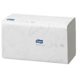 Essuie-mains blanc 2 couches TORK H3 pliage V (3750 pi&egrave;ces)