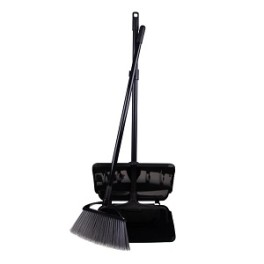 Ensemble pelle basculante ferm&eacute; + balai t&eacute;lescopique GM (noir)