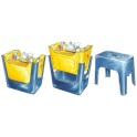 Seau Gipsy jaune avec tabouret bleu