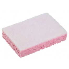 Eponge v&eacute;g&eacute;tale rose abrasif blanc 