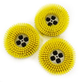 Brosses polypropylene jaune - light scrub (jeu de 3 pi&egrave;ces)