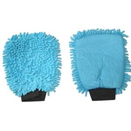 Gant microfibre ''SHAGGY'' double-face bleu (pi&egrave;ce)