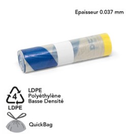110 lt Sacs transparents PET Recycl&eacute; avec impression (carton 100p.)