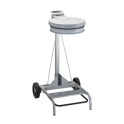 Support de sac 110 lt acier (gris m&eacute;tal) avec p&eacute;dale