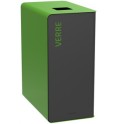 Poubelle borne TRI SELECTIF 65 lt CUBATRI VERRE gris/vert