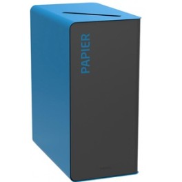 Poubelle borne TRI SELECTIF 65 lt CUBATRI PAPIER gris/bleu