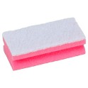 Eponge synth&eacute;tique rose abrasif blanc