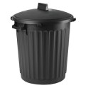 Poubelle plastique 80 lt avec couvercle (noir)