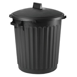 Poubelle plastique 80 lt avec couvercle (noir)