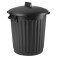 Poubelle plastique 80 lt avec couvercle (noir)