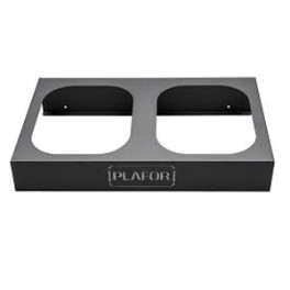 Base m&eacute;tal noire pour 2 collecteurs de d&eacute;chets 45 lt