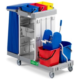 Chariot ALPHA 5107 SVG 1 Service 8 lt + double seau 15 lt + presse