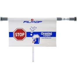Panneau de signalisation d&eacute;roulant ''STOP Cleaning'' pour porte 
