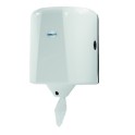 Distributeur Midi blanc pour papier d'essuyage, d&eacute;vidage central
