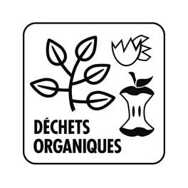 Autocollant DECHETS ORGANIQUES p/ container 30 x 30 cm