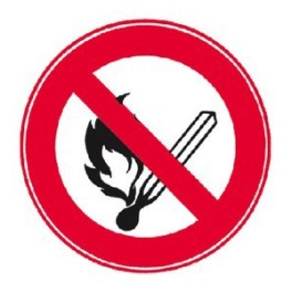 Autocollant "Flammes interdites" (200 mm)