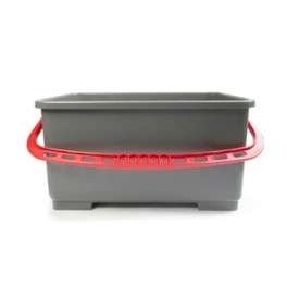 Seau plastique gris pour vitres 22 lt (anse rouge)